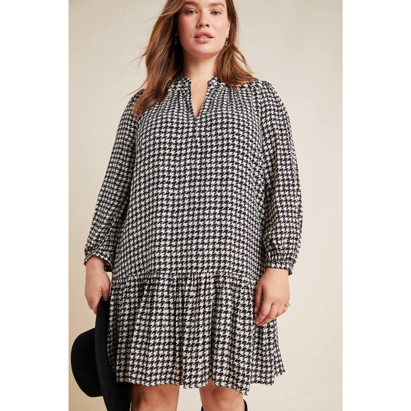 New Anthropologie Sterling Houndstooth Tunic - Picture 4 of 5